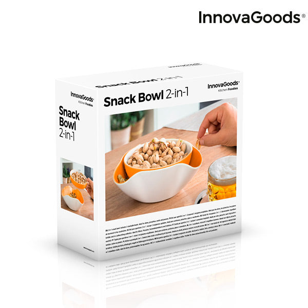 Ciotola Snack 2 in 1 InnovaGoods (2 Pezzi)