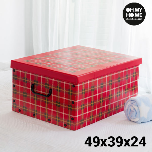 Oh My Home Pictures Scatola portaoggetti in cartone con coperchio e manici