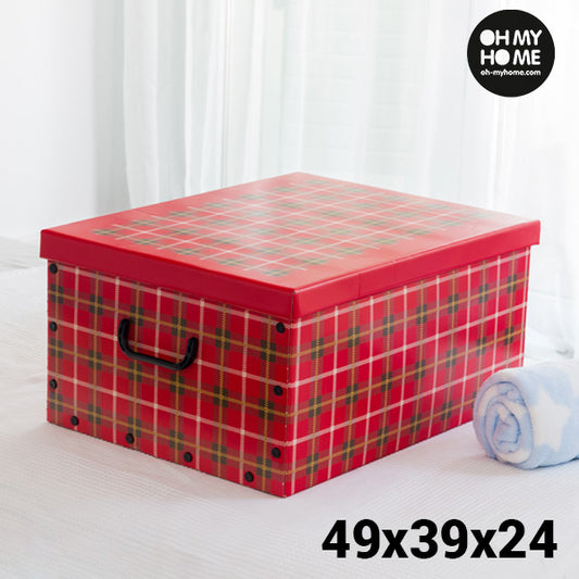 Oh My Home Pictures Scatola portaoggetti in cartone con coperchio e manici