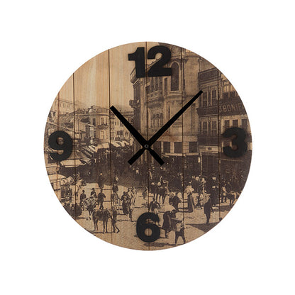 Orologio da parete vintage con città di cocco