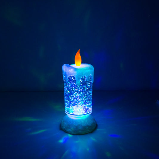 Candela LED Multicolor Homania con Liquido in movimento e Glitter