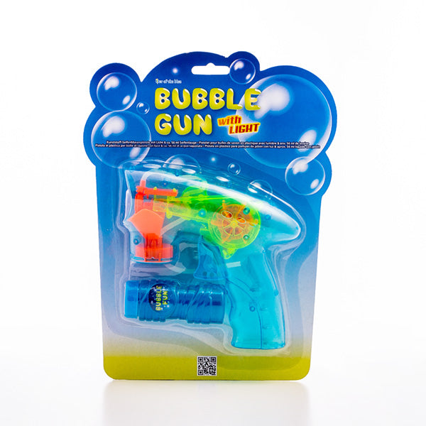 Junior conosce la pistola per bolle di sapone con luce