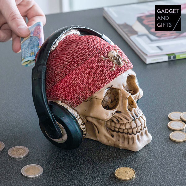 Gadget e Articoli da Regalo Teschio Pirata Salvadanaio con Auricolari