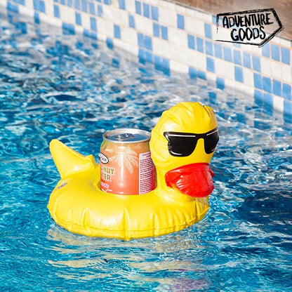 Porta lattine per bevande con papera gonfiabile Adventure Goods