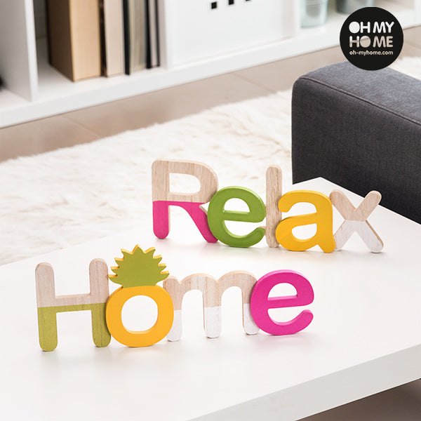 Cartello in legno Oh My Home (confezione da 2)