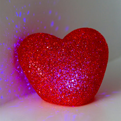 Cuore LED multicolore glitterato