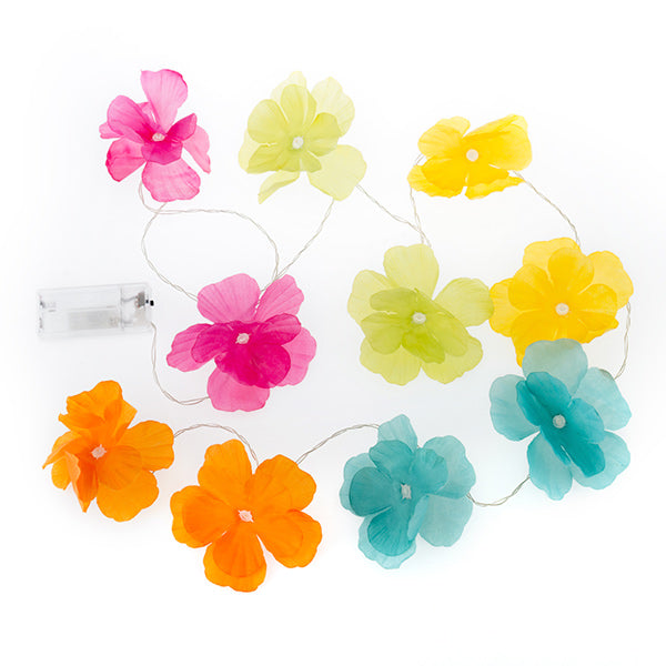 Ghirlanda LED di fiori multicolori (10 LED)