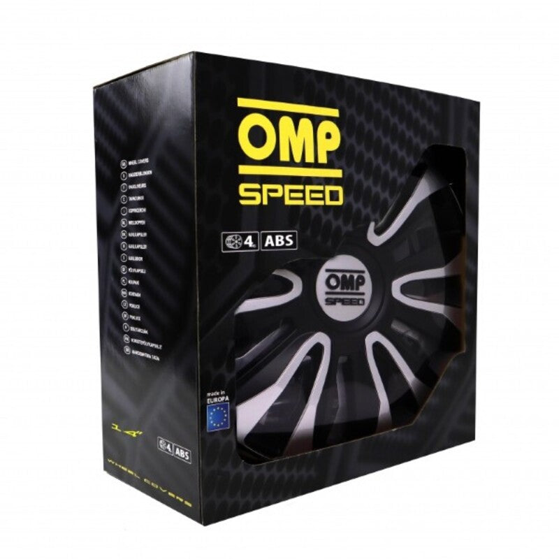 Copricerchio OMP Magnum Speed ​​Nero Argento 14" (4 ud)