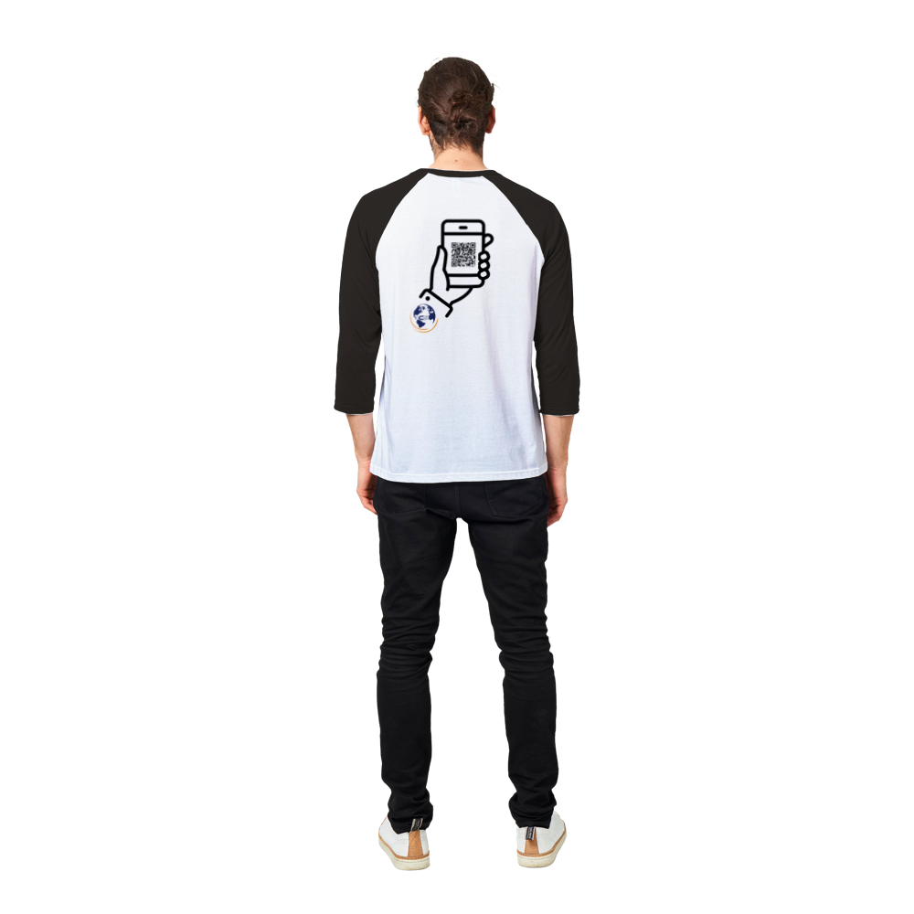 Clubshop T-shirt Raglan unisex con maniche a 3/4 personalizzabile