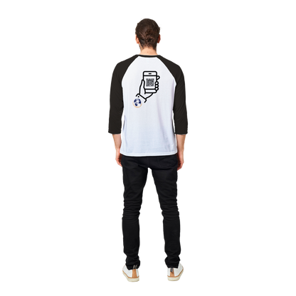 Clubshop T-shirt Raglan unisex con maniche a 3/4 personalizzabile