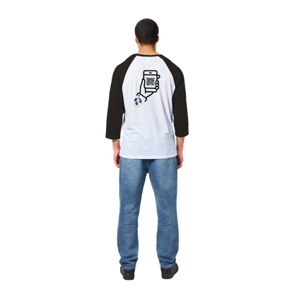 Clubshop T-shirt Raglan unisex con maniche a 3/4 personalizzabile