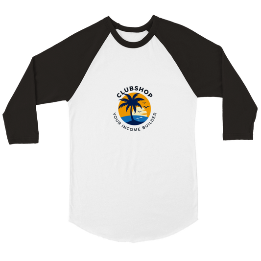Clubshop Customizable Unisex 3/4 sleeve Raglan T-shirt
