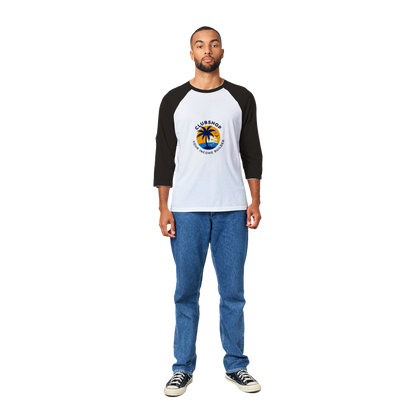 Clubshop T-shirt Raglan unisex con maniche a 3/4 personalizzabile