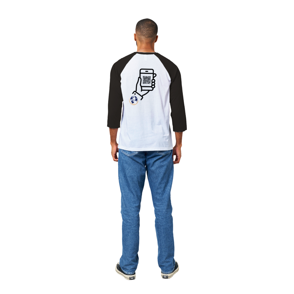 Clubshop T-shirt Raglan unisex con maniche a 3/4 personalizzabile