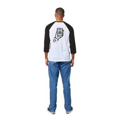 Clubshop T-shirt Raglan unisex con maniche a 3/4 personalizzabile