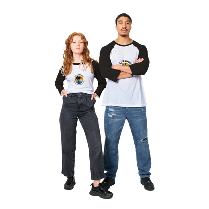 Clubshop T-shirt Raglan unisex con maniche a 3/4 personalizzabile