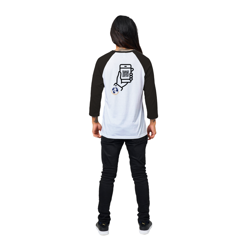 Clubshop T-shirt Raglan unisex con maniche a 3/4 personalizzabile