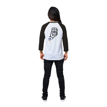 Clubshop T-shirt Raglan unisex con maniche a 3/4 personalizzabile